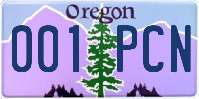 OR license plate 001PCN