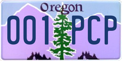 OR license plate 001PCP