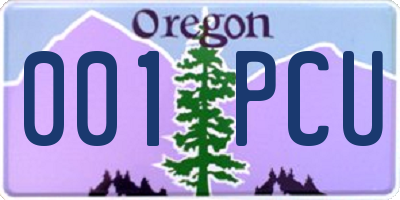 OR license plate 001PCU