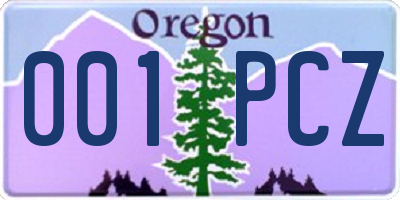 OR license plate 001PCZ