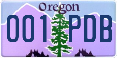 OR license plate 001PDB