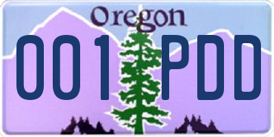 OR license plate 001PDD