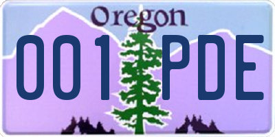 OR license plate 001PDE