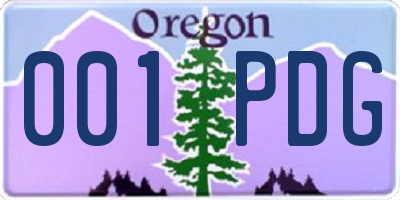 OR license plate 001PDG