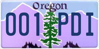 OR license plate 001PDI