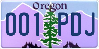 OR license plate 001PDJ