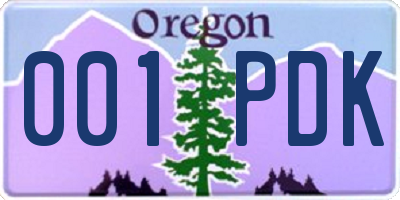 OR license plate 001PDK