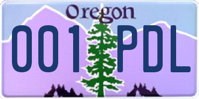 OR license plate 001PDL