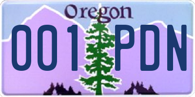 OR license plate 001PDN