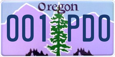 OR license plate 001PDO