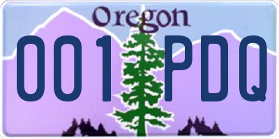 OR license plate 001PDQ