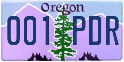 OR license plate 001PDR