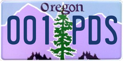 OR license plate 001PDS