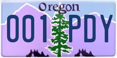 OR license plate 001PDY