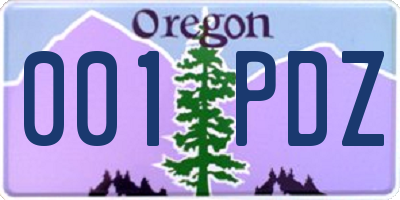 OR license plate 001PDZ