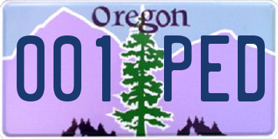 OR license plate 001PED