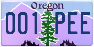 OR license plate 001PEE