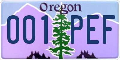 OR license plate 001PEF