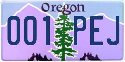 OR license plate 001PEJ