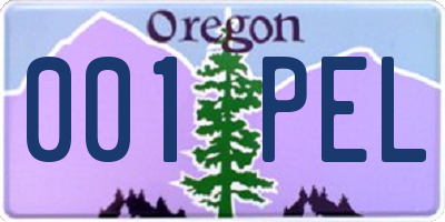 OR license plate 001PEL