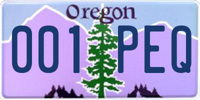 OR license plate 001PEQ