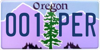 OR license plate 001PER