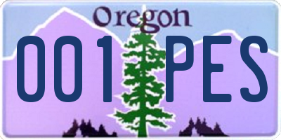 OR license plate 001PES