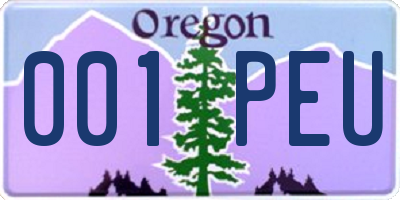 OR license plate 001PEU