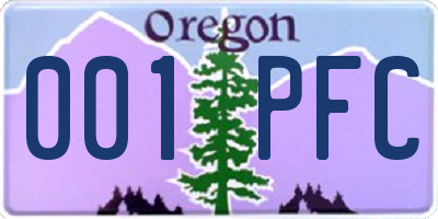 OR license plate 001PFC