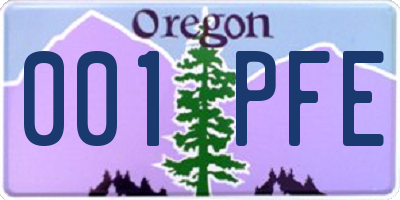 OR license plate 001PFE