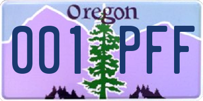 OR license plate 001PFF