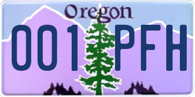 OR license plate 001PFH