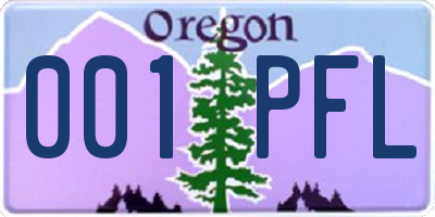 OR license plate 001PFL