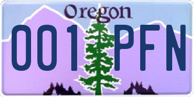 OR license plate 001PFN