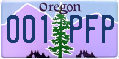 OR license plate 001PFP