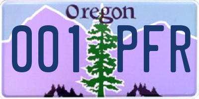 OR license plate 001PFR