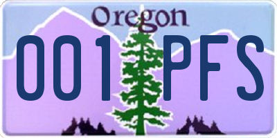 OR license plate 001PFS