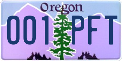 OR license plate 001PFT