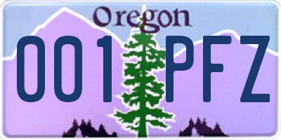 OR license plate 001PFZ