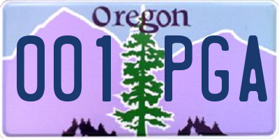 OR license plate 001PGA