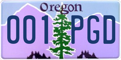 OR license plate 001PGD