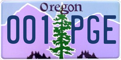 OR license plate 001PGE