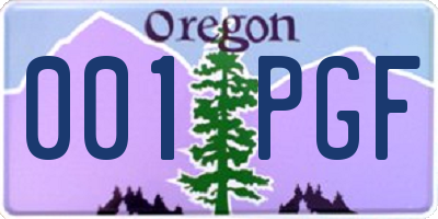 OR license plate 001PGF