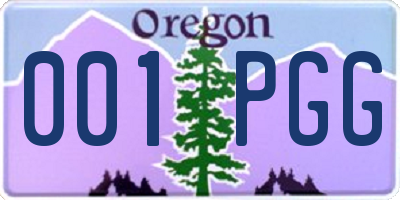 OR license plate 001PGG