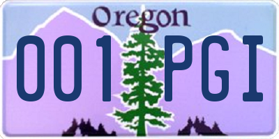 OR license plate 001PGI