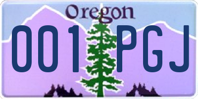 OR license plate 001PGJ