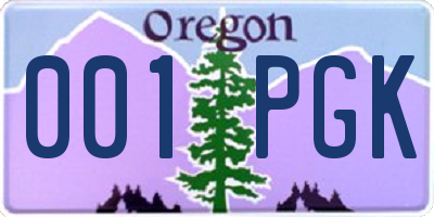 OR license plate 001PGK