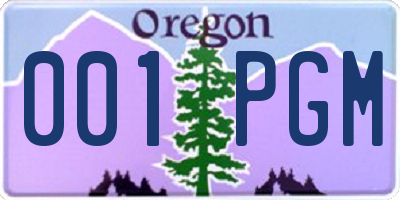 OR license plate 001PGM