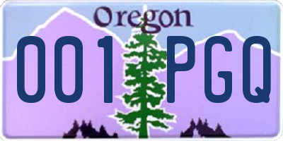 OR license plate 001PGQ