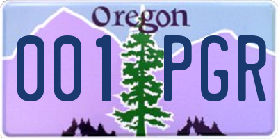 OR license plate 001PGR